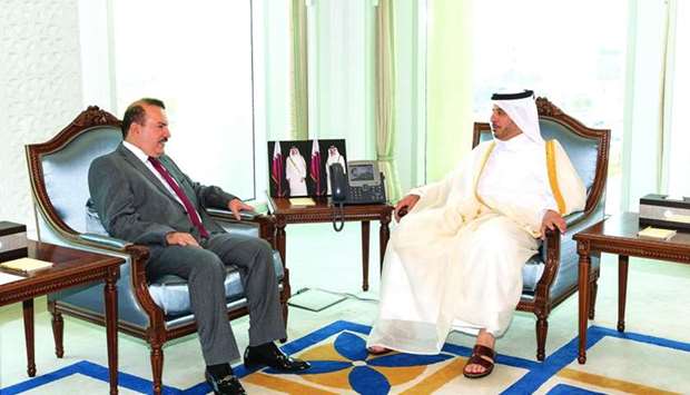 HE the Prime Minister and Minister of Interior Sheikh Abdullah bin Nasser bin Khalifa al-Thani met Wednesday with Iraq's Minister of Interior Affairs, Dr Yassin Taher al-Yasiri, and his accompanying delegation. During the meeting, they reviewed bilateral ties and ways to develop them in various fields, especially in the security field, in addition to discussing issues of mutual interest.