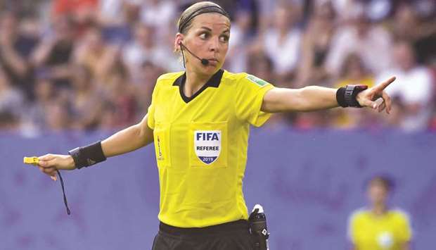 The 35-year-old Stephanie Frappart will become the first woman to referee a major European menu2019s game. (AFP)