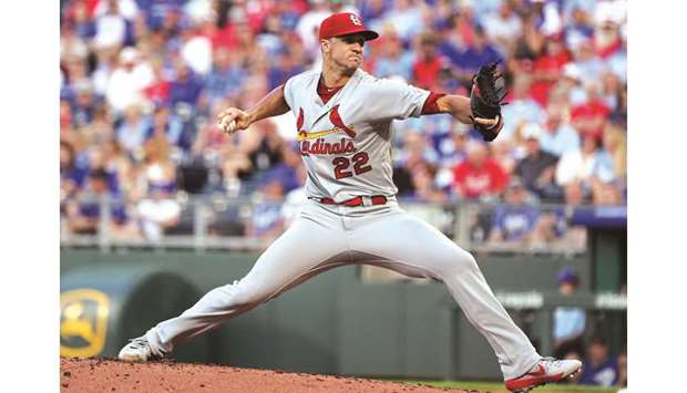 St. Louis Cardinals starting pitcher Jack Flaherty pitches against the Kansas City Royals during the MLB match in Kansas City on Tuesday. (USA TODAY Sports)