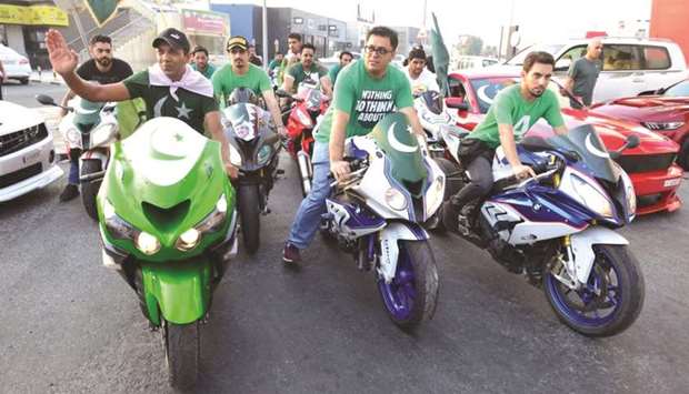 ENTHUSIASTIC: Qatar Pakistani Bikers, a group of young Pakistanis formed primarily to show their love for sport cars and heavy bikes, organised the event at Qatar Sports Club (QSC) on Wednesday evening.