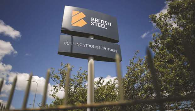 A sign stands at the entrance to British Steel Ltdu2019s plant in Scunthorpe, UK. The OYAK deal would save more than 4,000 jobs and was hailed by local politicians and associations in northeast England where the bulk of British Steelu2019s operations are based.