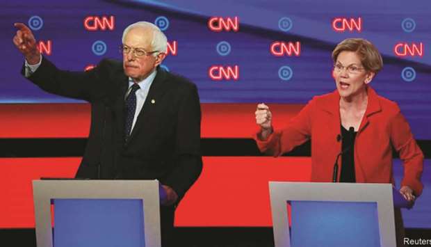 2020 White House contenders Bernie Sanders and Elizabeth Warren.