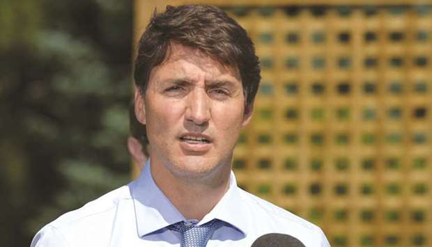Canadau2019s Prime Minister Justin Trudeau speaks about a watchdogu2019s report that he breached ethics rules by trying to influence a corporate legal case regarding SNC-Lavalin, in Niagara-on-the-Lake, Ontario, Canada, on Wednesday.