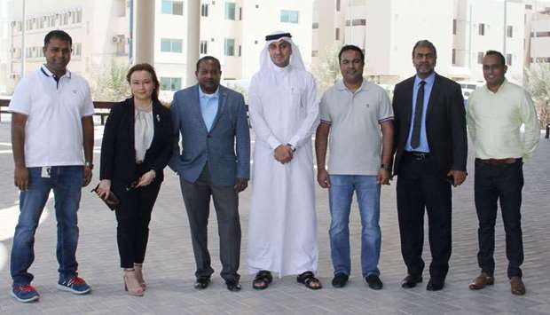 Athulathmudali with Prang and Daoud among others at the Logistics Village Qatar (LVQ)