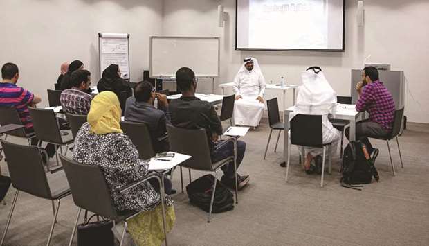 A session from one of the workshops at Qatar National Library.