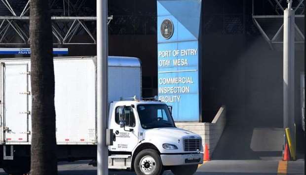 A cargo vehicle at Otay Mesa cargo facility