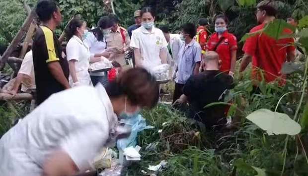 Rescue personnel and medics at the scene of accident. Picture courtesy: China News