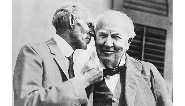 FRIENDS: Henry Ford having a word with the inimitable Thomas Edison.
