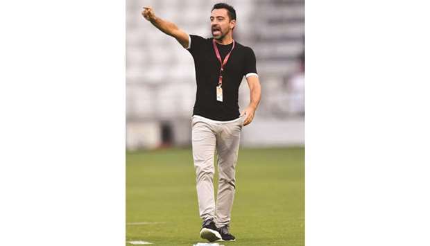 Al Sadd coach Xavi reacts during the match against  Al Wakrah yesterday. Picture: Noushad Thekkayil
