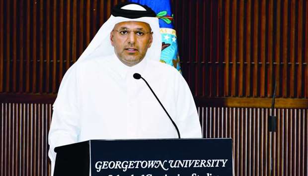 HE Dr Abdulla al-Thani addresses the gathering