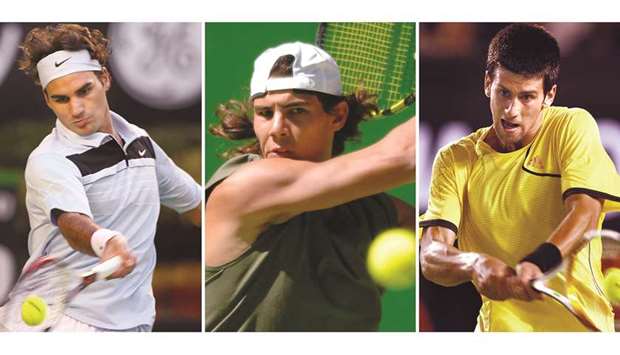 The Big Three: Federer, Nadal and Djokovic.