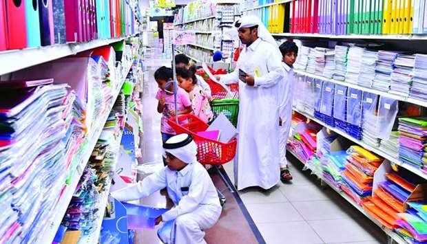 School stationery products of various types are available in Qatar. PICTURES: Ram Chand