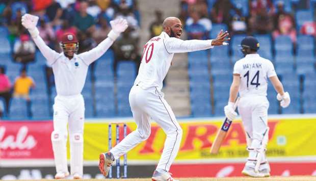 Roston Chase of West Indies took two wickets against India yesterday. (AFP)