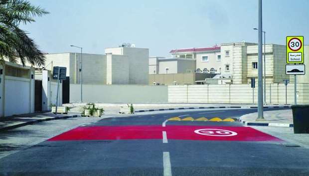 A school zone after the development work carried out by Ashghal