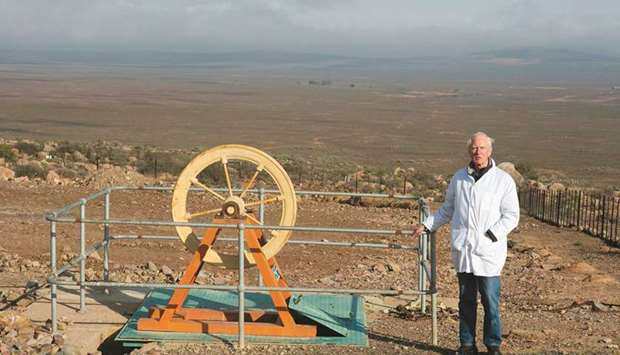 Steenkampskraal Holdings chairman Trevor Blench stands next to the earliest shaft sunk at the rare-earth mine.