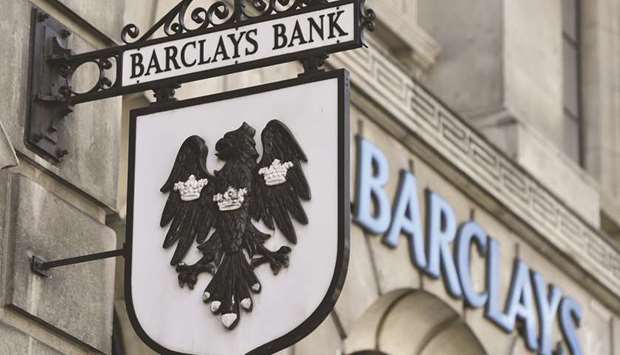 A Barclays sign hangs outside a branch of the bank in the City of London. Ahead of the seasonal pickup in bond issuance after the summer, Europeu2019s banks such as Barclays, BNP Paribas and Deutsche Bank have raised more than 75% of their funding targets for 2019, according to data compiled by Bloomberg.