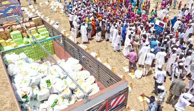 Qatar Charity distributing more than 13,650 food baskets to the affected people in Sudan