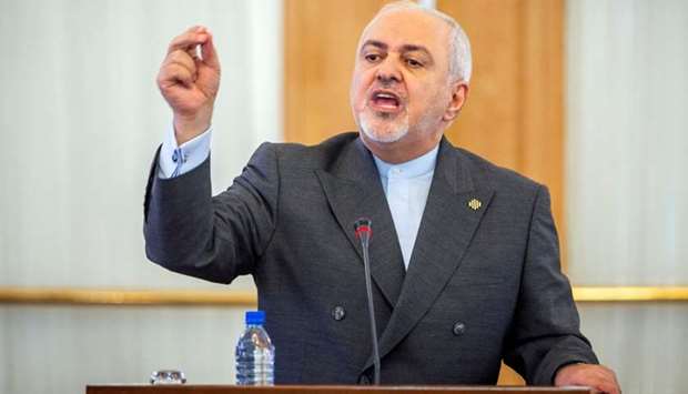 Iran's Foreign Minister Mohammad Javad Zarif speaks during a news conference in Tehran.