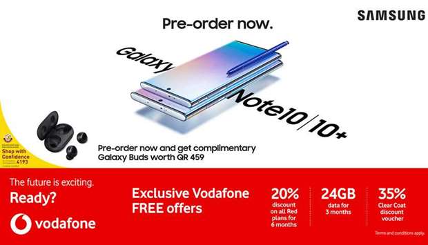 Vodafone Qatar announces pre-order for Samsung Galaxy Note10