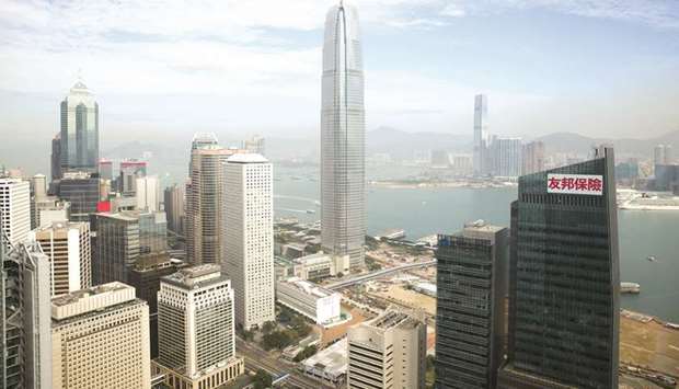 Commercial buildings in the central district of Hong Kong. High net-worth investors in Hong Kong are mostly staying put, easing fears that the cityu2019s new national security law would unleash a flood of capital outflows.