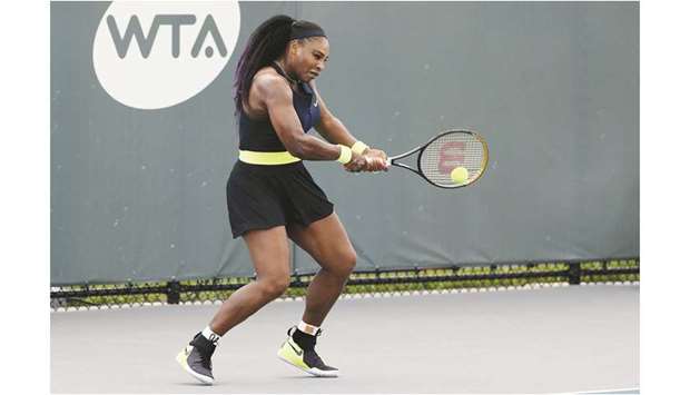 Serena Williams plays a backhand during her match against Venus Williams at the WTA Top Seed Open in Lexington, Kentucky. (AFP)
