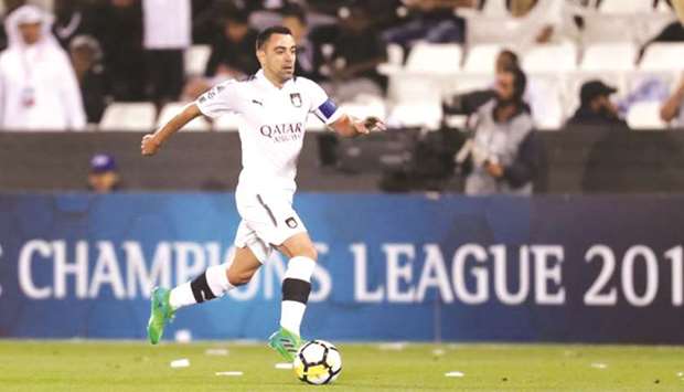Al Saddu2019s Xavier Hernandez in action during the AFC Champions League match against Persepolis at the Jassim Bin Hamad Stadium in Doha on February 20, 2018. (AFP)