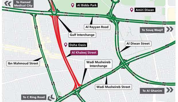 Temporary full closure of Al Khaleej Street