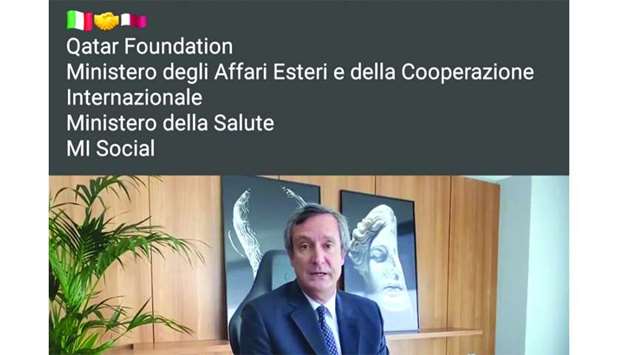 Italian ambassador Alessandro Prunas on Facebook promoting the joint campaign with QF.
