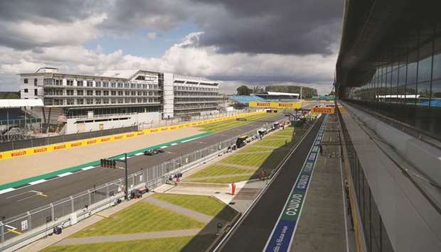 General view of the third practice session for the British Grand Prix at Silverstone yesterday. (Reuters)