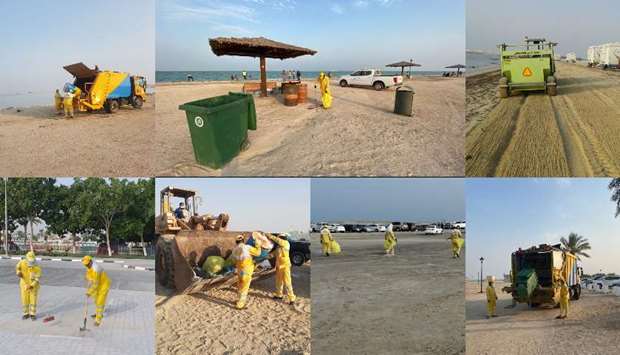 Cleaning operations at beaches and other places