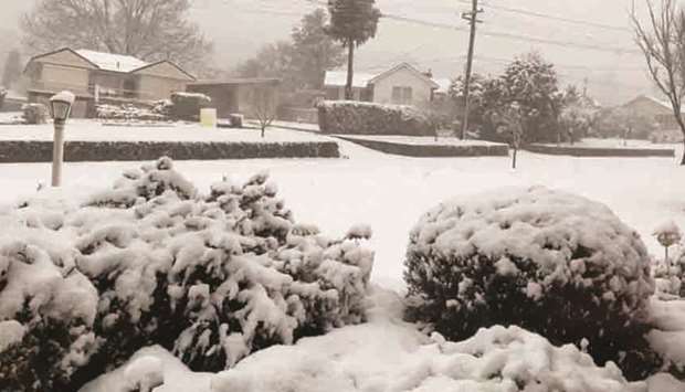 A snow-covered area in Oberon, New South Wales, yesterday.