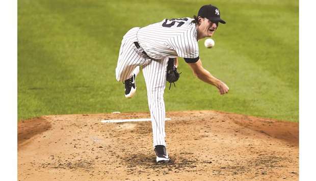 Gerrit Cole of the New York Yankees pitches during the fourth inning against the Philadelphia Phillies at the Yankee Stadium in New York City. (Getty Images/AFP)