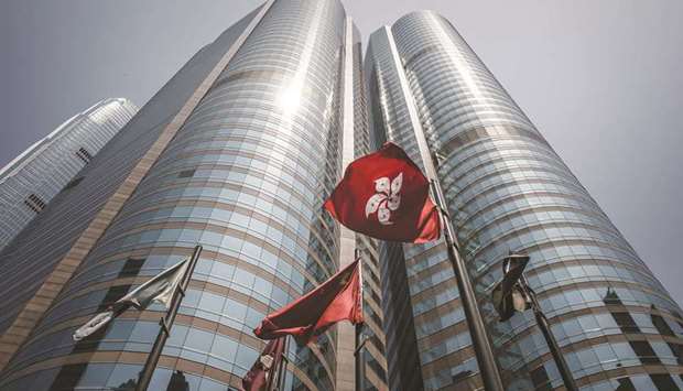 An external view of the Hong Kong Stock Exchange. The Hang Seng closed up 2.0% to 24,946.63 points yesterday.