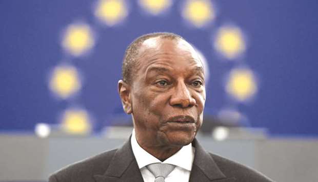 File photo of Guinean President Alpha Conde.