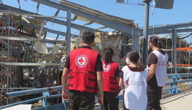 A group from the QRCS representation mission in Lebanon accompanied colleagues from the Lebanese Red Cross on a field visit to gather information and assess the needs.
