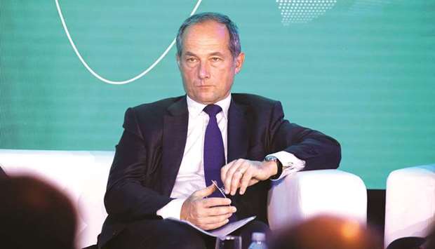 Frederic Oudea, CEO of Societe Generale, listens during the Euronext conference in Paris on January 14. Oudea, under pressure from the board, is overhauling the top ranks and cutting trading risk after the banku2019s worst quarter since rogue trader Jerome Kervielu2019s record loss more than 12 years ago.