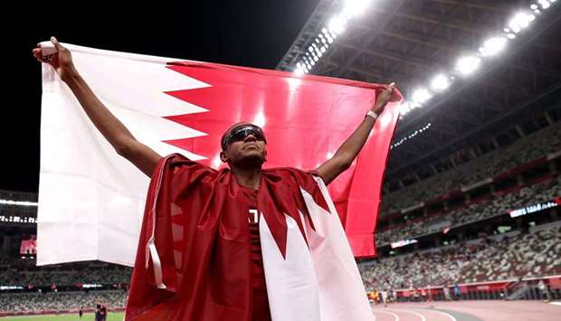 Qatar's gold medalist Mutaz Essa Barshim