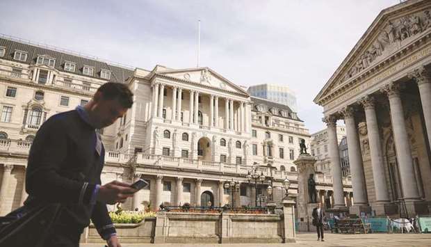 The Bank of England headquarters in London. A week after US Federal Reserve Chair Jerome Powell said thereu2019s still some way to go before stimulus can be reduced, a similar message may come from the BoE this Thursday.