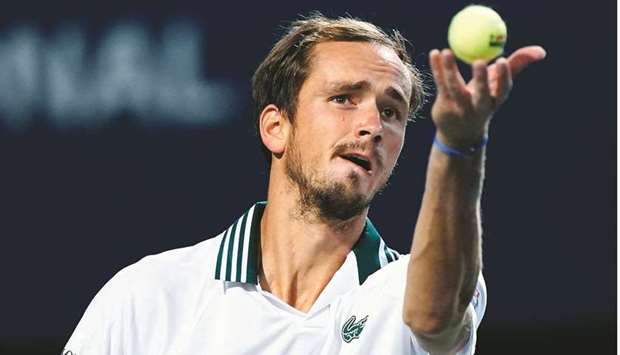 Daniil Medvedev of Russia serves against John Isner of the United States (not pictured) at Aviva Centre in Toronto. (USA TODAY Sports)