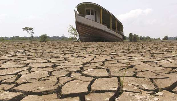 POIGNANT: A boat lies on the bottom of Amazonas river, in the city of Manaus, Brazil.  (Reuters file photo)