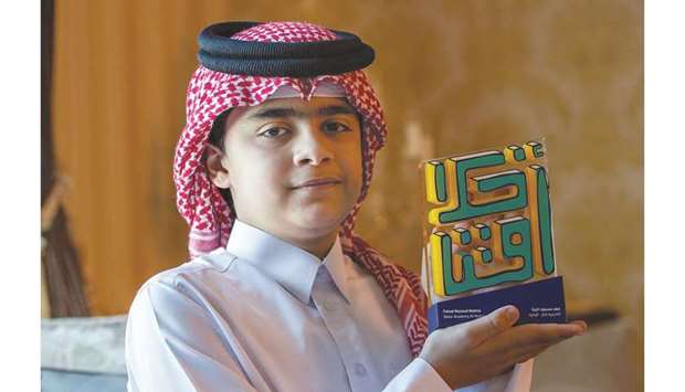 Fahad Masoud Nabina invented a device to communicate with his grandfather, who suffers from difficulty communicating with others.