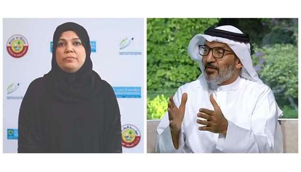 Dr Hana Khudair Saleh, left, and Dr Yousef al-Maslamani