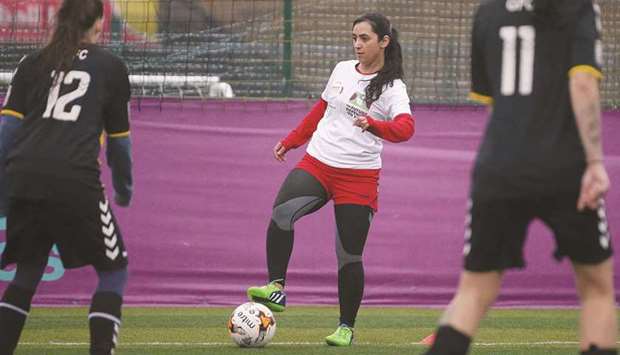 DISTRAUGHT: Former Afghan womenu2019s football captain Khalida Popal attends a training session in south London in 2018. (AFP file photo)