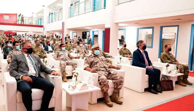 Guests and officials at the opening of the dormitories at Al Udeid Air Base