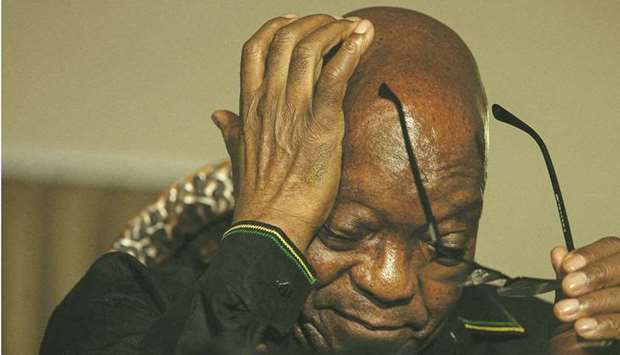 Zuma: said to be suffering from an unspecified medical condition.