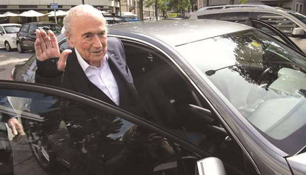 Former president of world footballu2019s governing body FIFA, Sepp Blatter leaves the building of the Office of the Attorney General of Switzerland to attend a hearing in Zurich. (AFP)