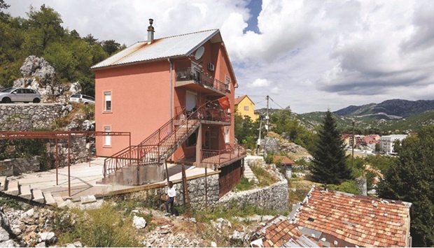 This picture taken yesterday, shows the house where a mass shooting took place in Cetinje, Montenegro. (AFP)