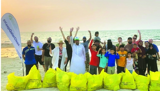 Participants of the Al Yousufiya beach clean-up drive. PICTURES: Deap Qatar