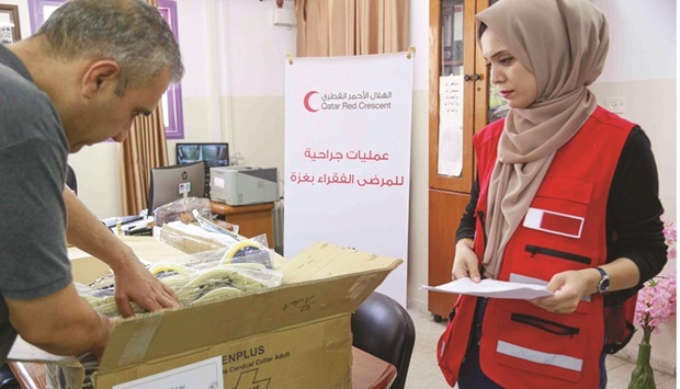 Emergency and Disaster Medicine Consultant at the Palestinian health ministry Dr Mohamed al-Attar said that the medical consumables supplied by QRCS to handle the emergency cases had offset the deficiency of some vital medical supplies.