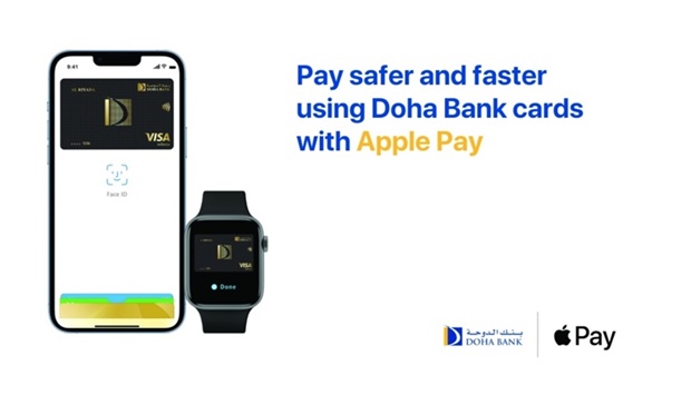 Doha Bank is now offering Apple Pay, a safer, more secure, and private way to pay that helps its customers avoid handing their payment card to someone else, touching physical buttons, or exchanging cash, and uses the power of iPhone to protect every transaction.